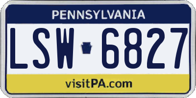 PA license plate LSW6827