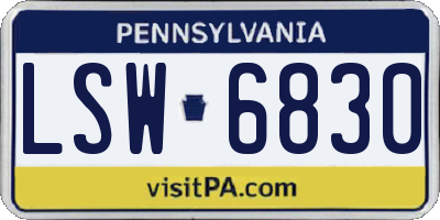PA license plate LSW6830