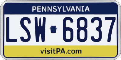 PA license plate LSW6837
