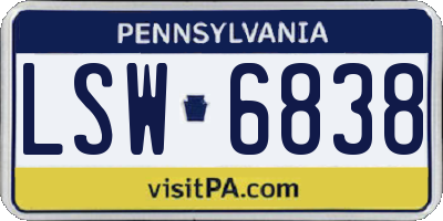 PA license plate LSW6838