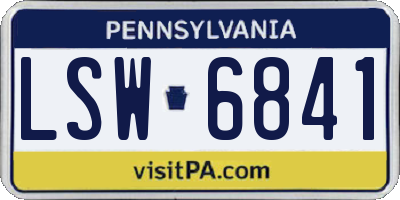 PA license plate LSW6841