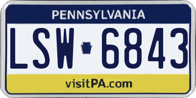 PA license plate LSW6843