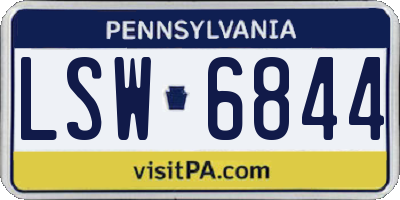 PA license plate LSW6844