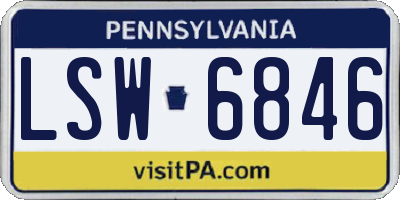 PA license plate LSW6846