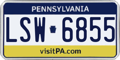 PA license plate LSW6855