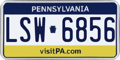 PA license plate LSW6856