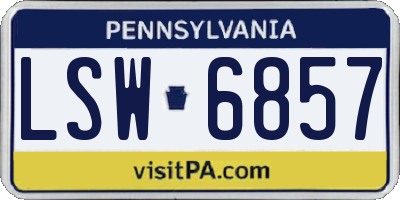 PA license plate LSW6857