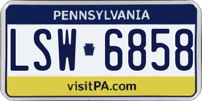 PA license plate LSW6858