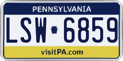 PA license plate LSW6859