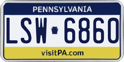PA license plate LSW6860