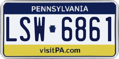 PA license plate LSW6861