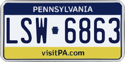 PA license plate LSW6863