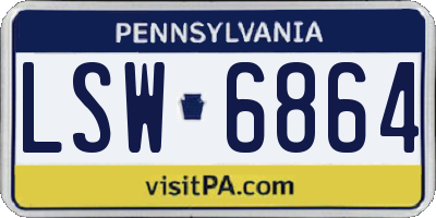 PA license plate LSW6864