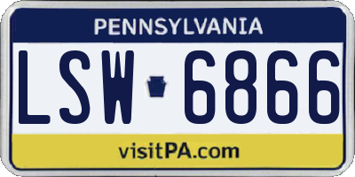 PA license plate LSW6866