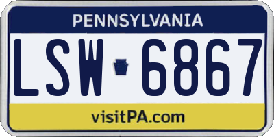 PA license plate LSW6867