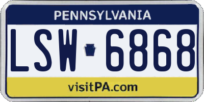 PA license plate LSW6868