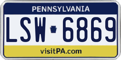 PA license plate LSW6869