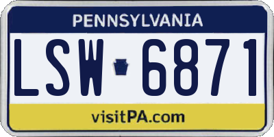 PA license plate LSW6871