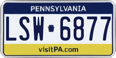 PA license plate LSW6877