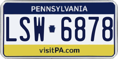 PA license plate LSW6878