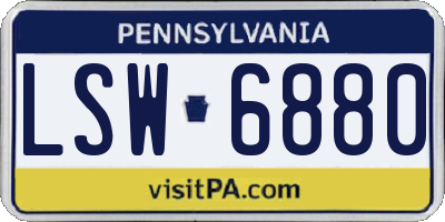 PA license plate LSW6880
