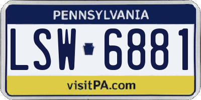 PA license plate LSW6881