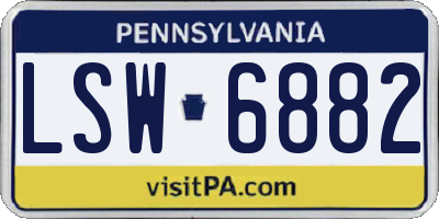 PA license plate LSW6882