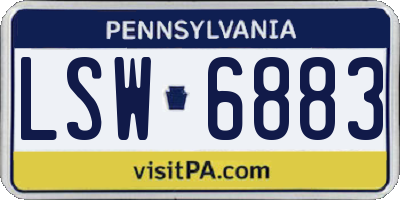 PA license plate LSW6883