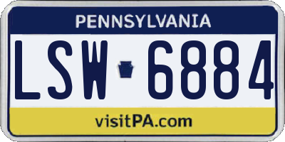 PA license plate LSW6884
