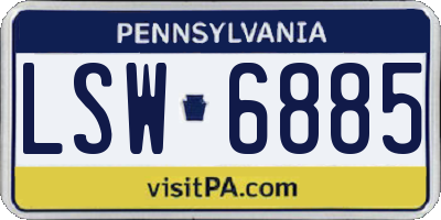 PA license plate LSW6885