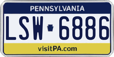 PA license plate LSW6886