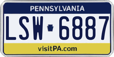 PA license plate LSW6887