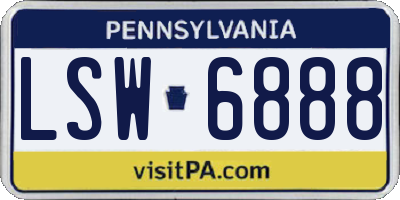PA license plate LSW6888