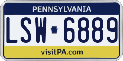PA license plate LSW6889