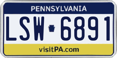 PA license plate LSW6891