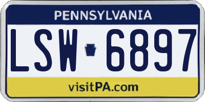PA license plate LSW6897
