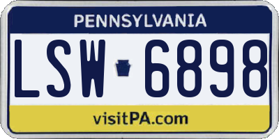PA license plate LSW6898