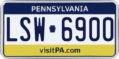 PA license plate LSW6900