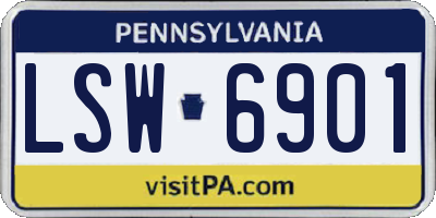 PA license plate LSW6901