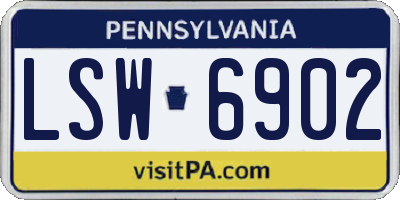 PA license plate LSW6902
