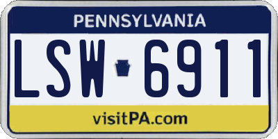PA license plate LSW6911