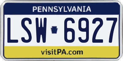 PA license plate LSW6927