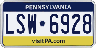PA license plate LSW6928