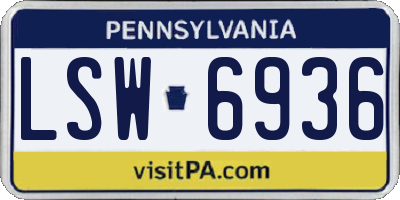 PA license plate LSW6936