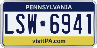 PA license plate LSW6941