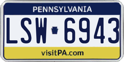PA license plate LSW6943