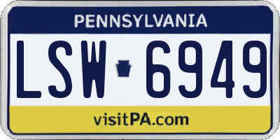 PA license plate LSW6949