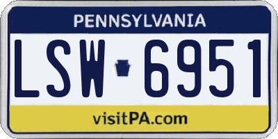 PA license plate LSW6951