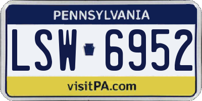 PA license plate LSW6952