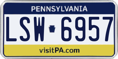 PA license plate LSW6957